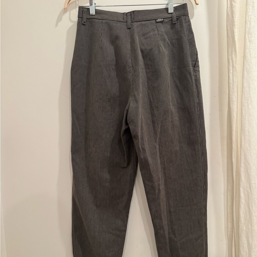 Lee Casuals Women’s Cream & Brown Pleated Tweed Pants Size 10L - Picture 6 of 7